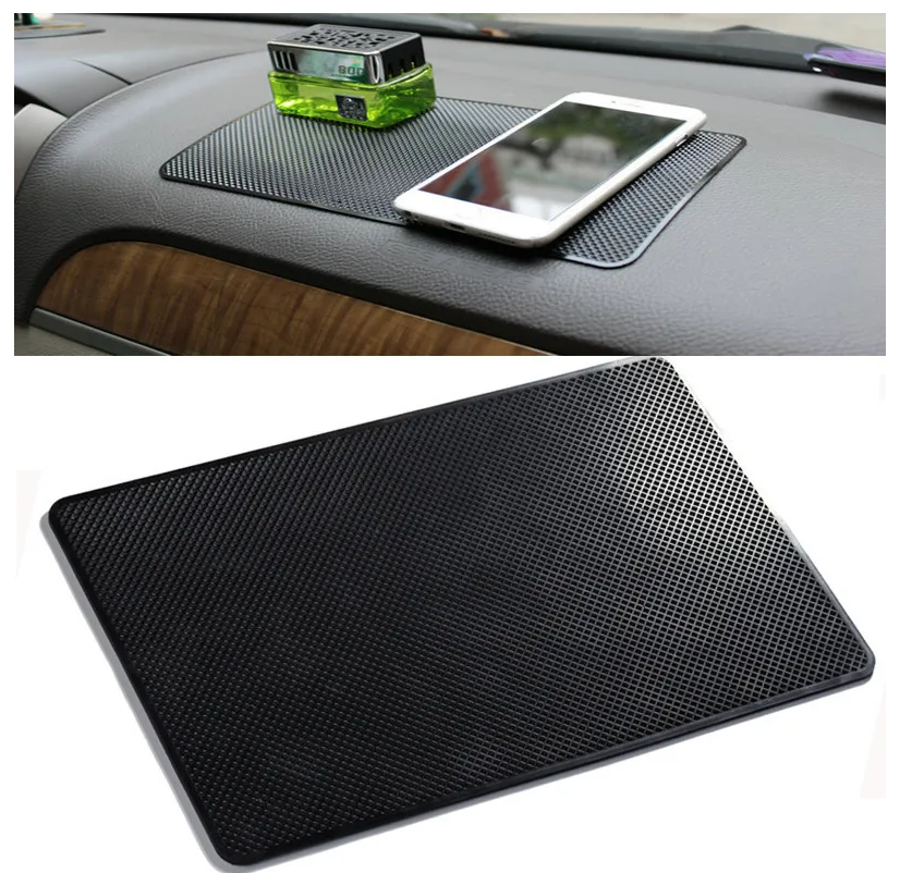 Tapis antidérapant pour tableau de bord de voiture 27 x 15 cm/20 x 13 cm pour tableau de bord de voiture, tapis antidérapant en PVC, tapis de gel antidérapant pour téléphone portable
