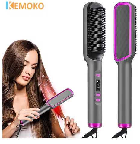 Peigne électrique chaud, lisseur de cheveux lisses, brosse à lisser, Ion négatif, outil de coiffure multifonctionnel Anti-brûlure