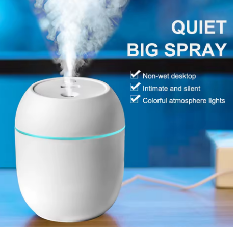 Humidificateur d'air USB 220Ml Mini Diffuseur Portatif de Brume FraîChe pour L'Atomiseur D'ArôMe de Voyage de Voiture de Bureau de Bureau de Chambre à Coucher, Blanc
