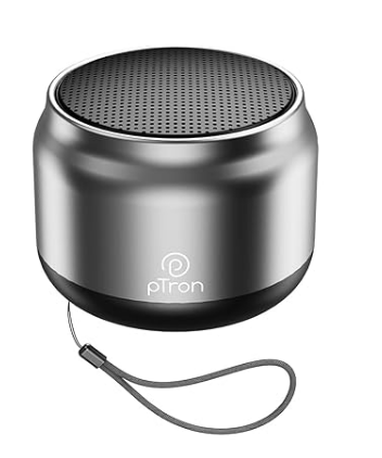 pTron Newly Launched Fusion Hook v2 6W Bluetooth Speaker with 8 Hrs Playtime, 2.04" Neo Driver for Pristine Sound, Mini Size Portable Speaker, BTv5.1 Connectivity,TWS Feature & Type C Charging(Silver)