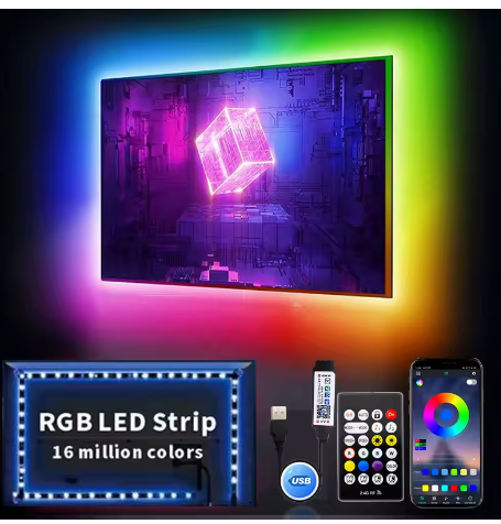 5050 RGB USB TV rétro-éclairage bande LED intelligente pour DC5V Bluetooth APP contrôle bande LED Diode ruban Flexible lampe de noël