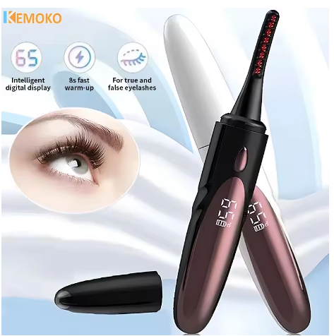 Recourbe-cils électrique rechargeable par USB, chauffe rapidement en 10 secondes, 4 modes de chauffage, écran LED, noir