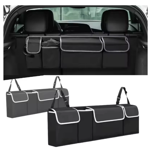 Organisateur de coffre de voiture SUV, sac de rangement de siège arrière, organisateur suspendu pour camion SUV MPV avec plusieurs poches, organisateur de dossier de siège Durable