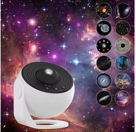 Projecteur de galaxie veilleuse Projecteur de ciel étoilé 360 ° Lampe planétarium rotative pour chambre d'enfants, cadeau de saint-valentin, décoration de mariage